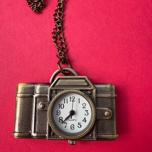 Vintage Style Camera Watch Necklace